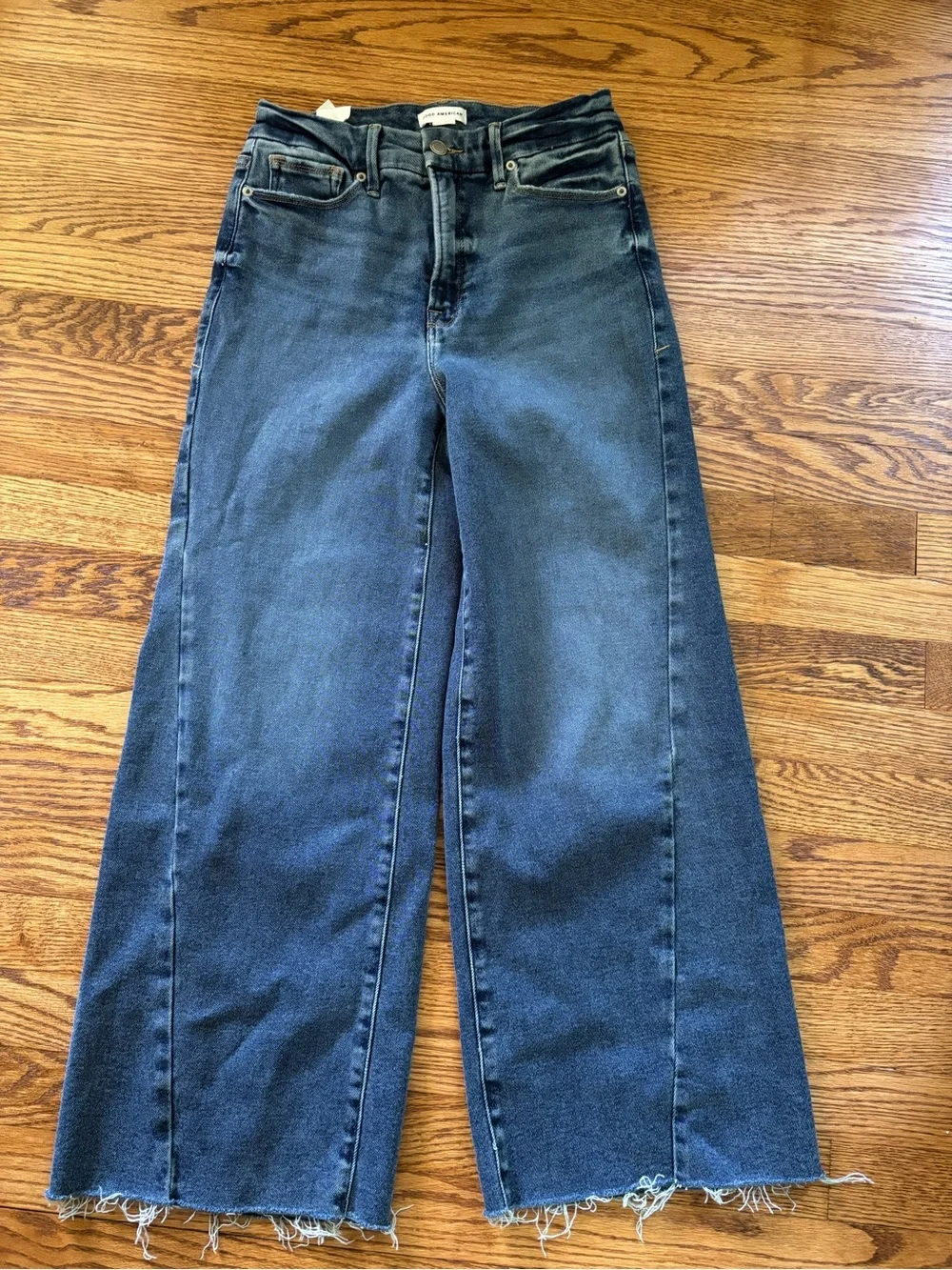 Good American Good Skate Cropped Wide Jeans size 6 NEW WITH TAGS - Picture 2 of 5